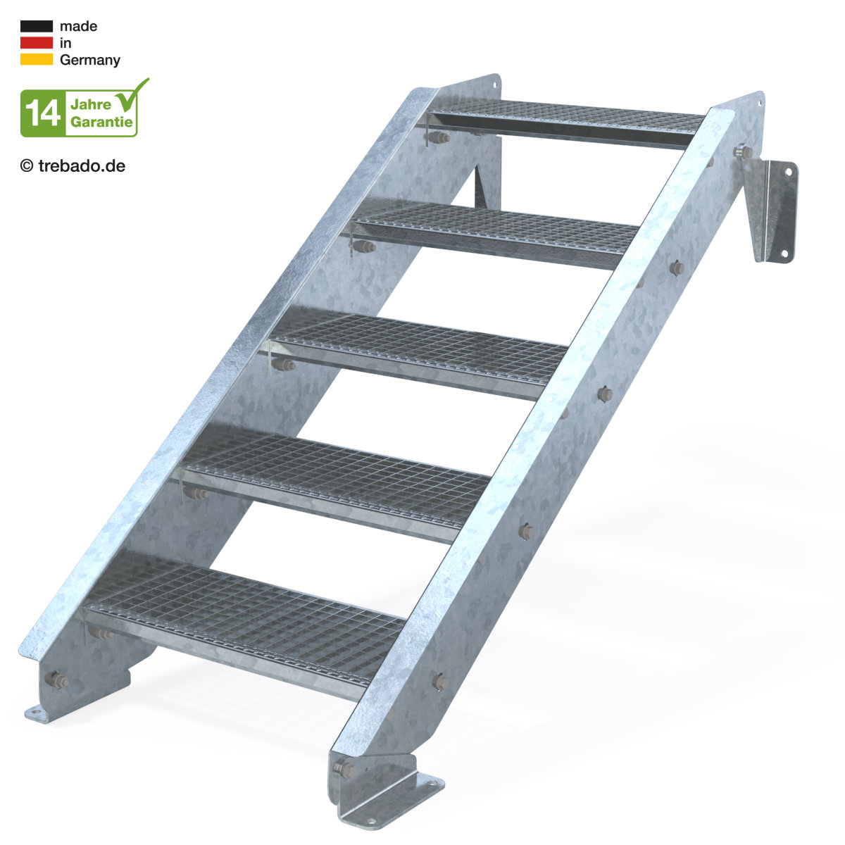 Aussentreppe Gerade 6 Steigungen Laufweite 60 Cm Bis 120 Cm Treppen Bausatz Do It Yourself