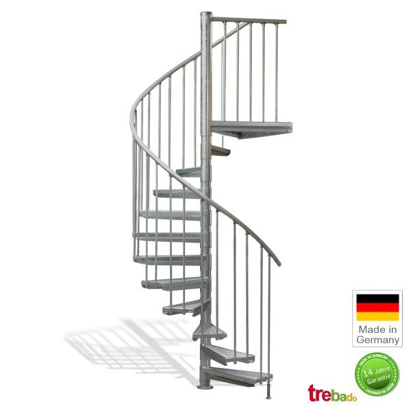 Spindeltreppe Ø 137 cm, 12 Stg. Höhe 216 - 282 cm