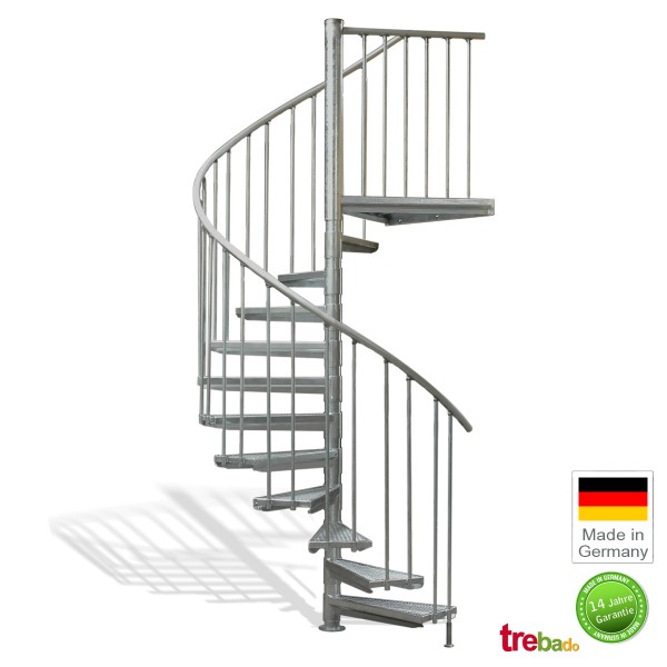 Wendeltreppe Ø 166 cm, 12 Stg. Höhe 216 - 282 cm