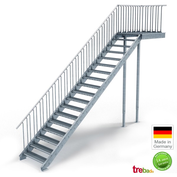 Geschoss-Treppe 100 cm Breit, 18 Stg. Höhe 360 cm